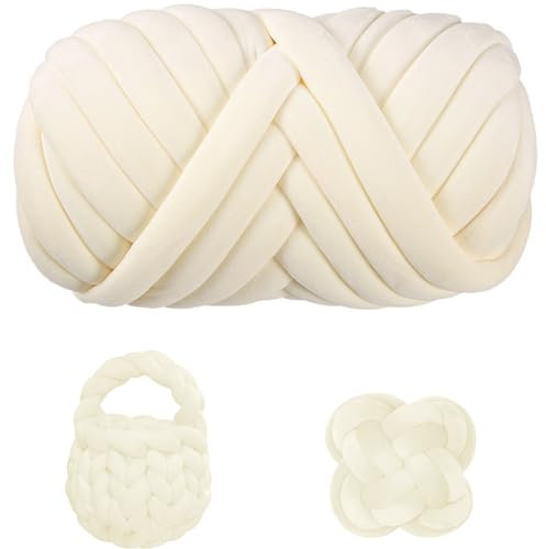 Dicke Wolle Garn 500g,Chunky XXL Wolle zum Handstricke,Sperrige Textilgarn zum häkeln für körbe,Decke, Kissen, Rucksack,Haustierkorb