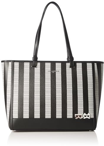 KARL LAGERFELD Damen Maybelle Tote Tragetasche, Schwarz/Weiß