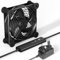 upHere 120mm Dual Ball Bearing PC Fan, 5 Speeds, 81CFM, 2300RPM, 27dB Noise, 2m Cable, for PCs, Routers, Hard Drives, Server Rooms, Modems
