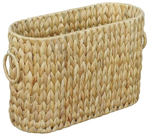 Coeusy Rangement de papier toilette, panier de papier toilette pour salle de bain, organiseur de papier toilette en jacinthe d'eau pour 6 à 9 méga rouleaux, panier de rangement en osier pour salle de
