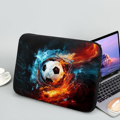 Chririnla Fire Soccer Laptop Sleeves for Men Travel Laptop Bag Anti Scratch Computer Protective Case 13inch