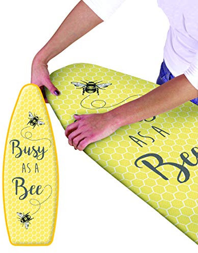 Olivia Rocco Easy Fit Ironing Board Cover Heat-Reflecting Elasticated, 139 x 49 cm (Busy Bee, 139 x 49 cm)