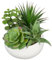 Arborus Plantas artificiales suculentas de 17 cm en maceta, pequeñas plantas artificiales en maceta de cerámica blanca, plantas decorativas para baño, salón, mesa, oficina, decoración