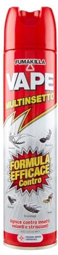 Vape Multinsetto Spray 400ml, Insetticida a Uso Domestico con Elevata Efficacia, Formulazione Aerosol Forte contro Zanzare, Mosche, Vespe, Formiche e Scarafaggi