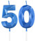 Königsblaue Kerzen zum 50th Geburtstag, 3D blaue Zahl 50 Kerze für Kuchen, Frauen Männer 50th Geburtstag Dekorationen, blaue Kuchendekorationen, blaue Kerze Kuchen für Geburtstagsfeier Hochzeitstag