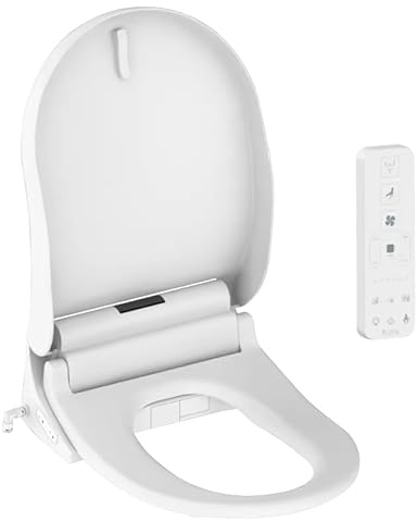 SFA - Saniseat+ - Dusch-WC Aufsatz + Fernbedienung | Waschen & Trocknen - Duschkopf Doppeldüse & Warmluft - Selbstreinigend - Für Standard-WCs