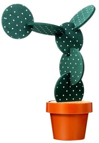 Hsthe Sea Posavasos Divertidos,diseño de Cactus con Soporte para Maceta, diseño Creativo en Forma de Cactus, Juego de 6 Piezas para decoración del hogar y la Oficina (Verde con Punto)