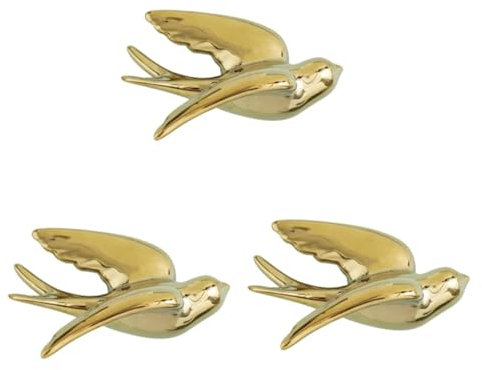 TOPBATHY 3 Stk Vogel Aus Keramik Goldener Rahmen Wandbehang Handwerk Künstliches Para Hochzeitsdekoration Wand Schluckt Vogel Wandkunstschild Tauben Vögel Wanddeko