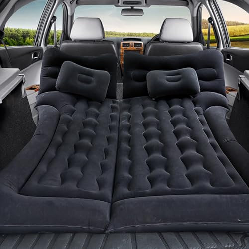 Auto Matratze für Ford B-MAX C-MAX S-MAX KA Edge Mustang Explorer Auto Rücksitz Kofferraum Luftbett Auto Luftmatratze Tragbare Auto Isomatte with Luftpumpe,Black