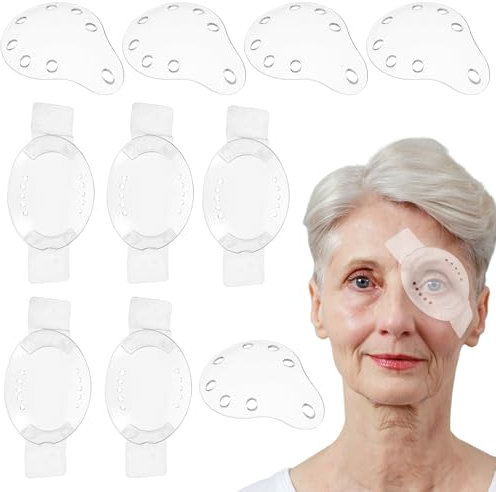10 Stück Transparent Medizinisch Augenklappen, Augenpflaster Erwachsene Eye Patches Augenschutz Transparente Verstellbare, Atmungsaktiv Augenklappe,Bequeme Augenmaske nach Operationen