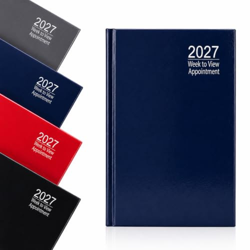 2027 Diary Appointment A5 Week to View 8AM to 5PM Hardback Planner (Navy)