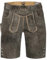 Schöneberger Trachten Couture Herren Lederhose kurz mit Trachtengürtel, Bayern Trachtenlederhose für Oktoberfest, Original Nubuk-Leder Trachtenhose, Tegernsee (50)