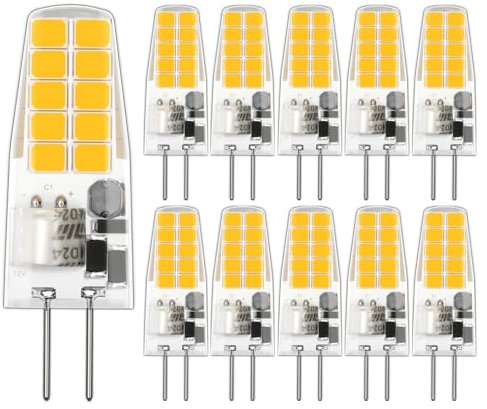 LUTW G4 LED Neutralweiß, AC/DC 12V 2W G4 LED Lampen Ersetzt für 20W Halogenlampen, 4000K 200LM Stiftsockellampe g4 Glühbirnen, Nicht Dimmbar, Kein Flackern, 10er Pack