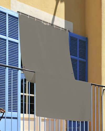 INTRECCI Tenda da Sole per Esterno, Tenda da Sole per Balconi, Impermeabile, a Caduta, 290x300 cm con Occhielli Laterali, Telo Ombreggiante, Riduce Luce e Calore, Migliora la Privacy, Colore Antracite