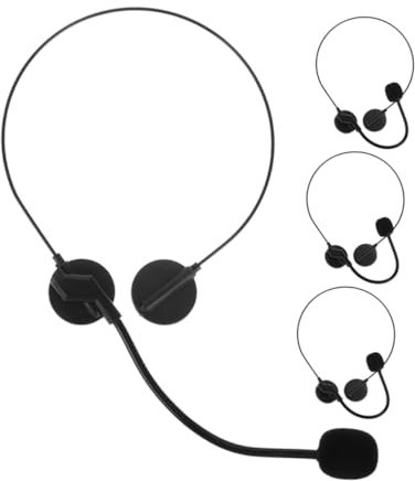 GETAJGHSD 4pièces Casque Micro Costume Réaliste Accessoire De Fête pour Halloween Cosplay De Faux Microphones Et Casques De Déguisement