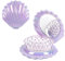 Muschelform Mini Haarbürste, Sommer Reise-Haarbürste mit Spiegel, Faltbare Tragbar Haarmassagekamm Kleiner Kamm, Klein Haarkamm Styling Werkzeuge für Mädchen und Frauen (Lila)