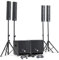 Sistema de sonido completo de 2400 W DJ BM Bmsonic, 4 altavoces satélites, 2 mega SUB 38 cm USB/Bluetooth, soportes cables, micrófonos