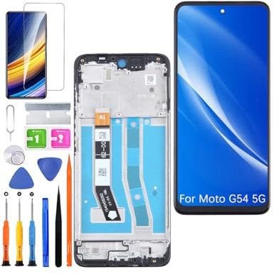 HLYGZX Pantalla LCD de repuesto para Motorola Moto G54 5G, XT2343-1 XT2343-2 (negro con marco)