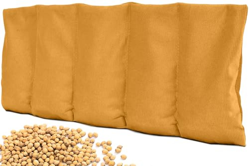 Amilian Kirschkernkissen 55x20 cm – Wärmekissen & Kältekissen mit 100% Kirschkerne – Körnerkissen für Mikrowelle – ideal für Nacken, Schulter, Rücken & Bauch - Senfglanz
