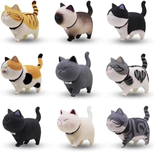 GW Box 9 Style Cute Cat Fridge Magnets Fridge Magnet Set | Cute Decorative Magnet Ornament for Home Kitchen Office Class Lockers Whiteboard, Gift for Magnets Collector