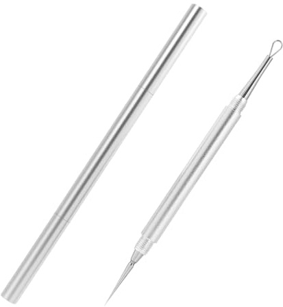 Edelstahl Lanzettennadel Akne, Mitesserentferner Komedonenquetscher, Blackhead Remover Tool, Mikro Reinigung Nadel für hygienischen Entfernung von Pickeln, Komedonen und Grießkörnchen