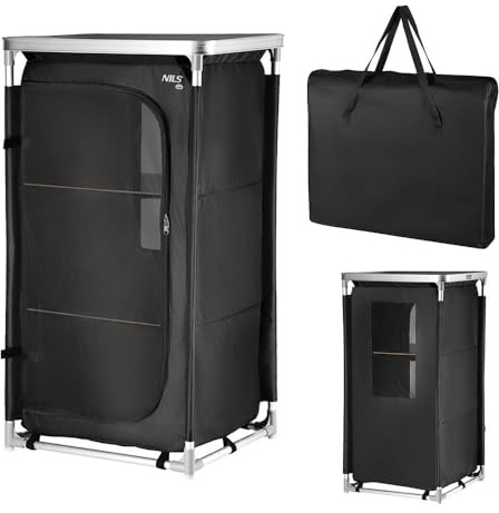NILS Campingschrank Mehrzweckschrank schmal mit Ablagefläche 105x62x48cm Reiseschrank