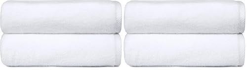 Amazon Basics Juego Toallas Baño 100% Algodón Toalla Ducha 70x140 cm, Blanco, Pack 2 Unidades (Paquete de 2)