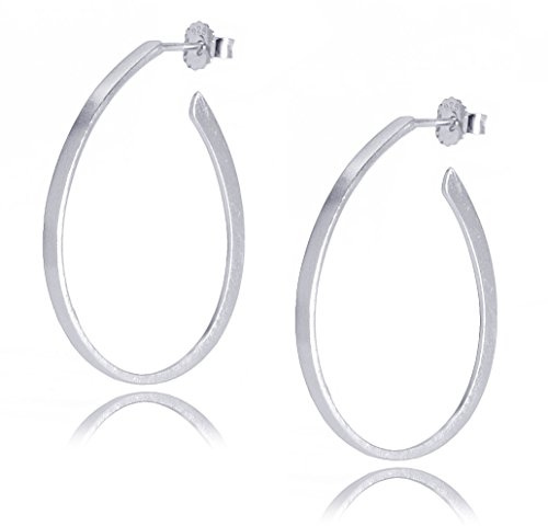 Pernille Corydon Creolen Silber 925-35 mm - Damen Ohrringe oval Creoles - E107s