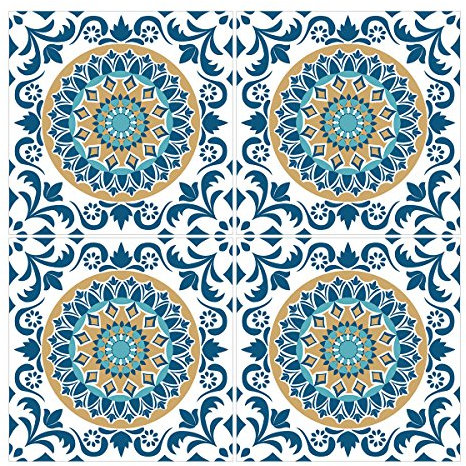 Wandkings Fliesenaufkleber 4er Set - Wähle ein Muster & Größe - Anna - 14,5 x 14,5 cm