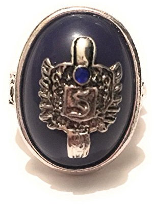 Ring aus Metall, nickelfrei, Stefan Salvator The Vampire Diaries, Solarband Vampiri Tagebuch TVD Fantasy Cosplay Argento e Blu