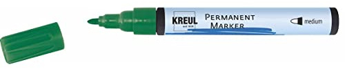 KREUL 47614 - Permanentmarker medium, grün, mit Rundspitze, Strichstärke 1,5 - 3 mm, für flächige Gestaltungen, zum Beschriften und Gestalten für Grafiker, Industrieanwender, Kunst und Hobby