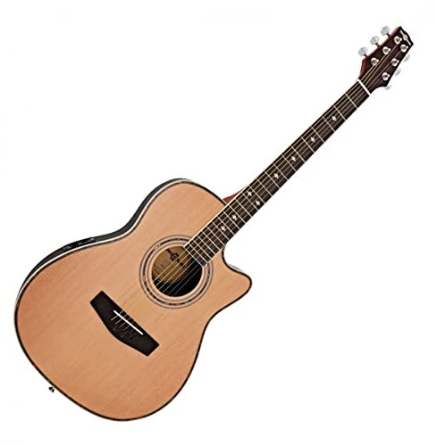 Elektroakustische Roundback Gitarre von Gear4music Natural
