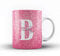Studio RB Personalised Marble/Pattern Mug. 13. Hot Pink Sparkle with Initial & Name