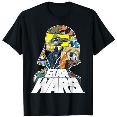 Star Wars Dart Vader Helmet Comic Book Fill Logo T-Shirt