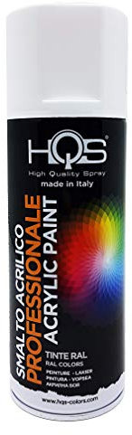 4R Quattroerre.it HQS Bomboletta di Vernice Spray Acrilica Colori RAL (RAL 9010 Bianco Lucido)