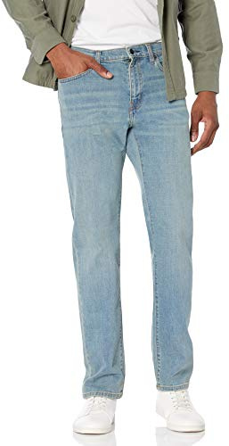 Amazon Essentials Herren Stretchjeans, Gerade Geschnitten - Auslauffarben, Hellblau Vintage, 34W / 28L