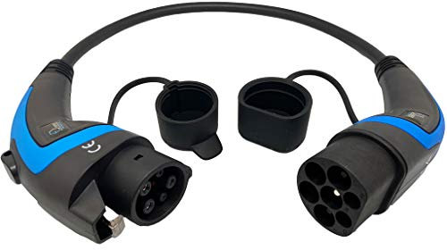 EV Expert Premium-Adapter Typ 2 zu Typ 1 | 32A | 7,4 kW | 05-0,7 m (Plug Type 0,7 Meter)