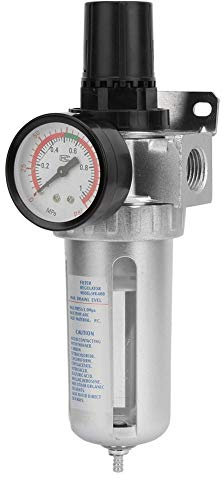 Air Pressure Regulator, BSP 1/2 Air Compressor Moisture Water Trap Filter Regulator with Mount Connection Valve Fitting Pneumatic Air Filter