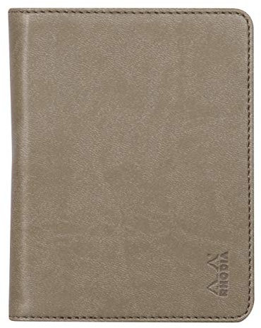 Rhodia 212002C - Mappe für Block oder Notizheft Rhodiarama - N°12, für DIN B7 (8,5x12 cm) 10,5x14 cm, elegant und praktisch, Maulwurfsgrau, 1 Stück