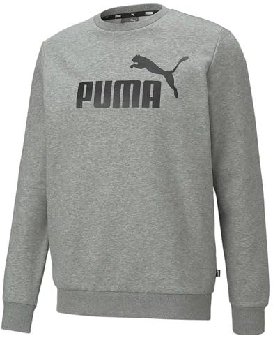 PUMA Herren Essentials Big Logo Sweatshirt mit Rundhalsausschnitt SMedium Gray Heather, S