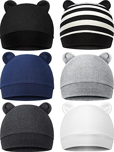 Geyoga 6 Pieces Newborn Baby Hat for Baby Boys Girls Classic Neutrals