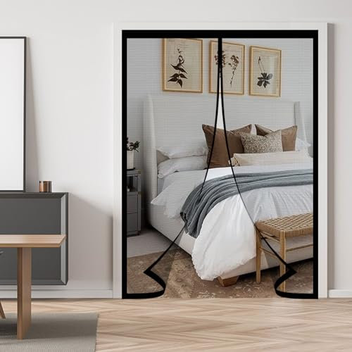 Zanzariera Magnetica per Porte 130x240cm Chiusura Automatica Tendina Anti Zanzare Nero Tende Magnetiche Anti-Mosche Zanzare Tenda per Porte d'Ingresso, Porte Scorrevoli, Cortili