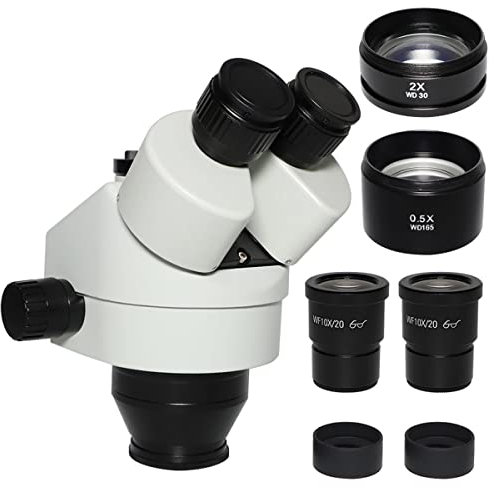 Mikroskop-Zubehör-Kit 3. 5x-180x. Industrieller Simul-Fokus-Trinokular-Mikroskop-Kopf for das Handy SMD PCB. Löten-Reparatur-Zoom-Stereo-Mikroskop-Kopf Mikroskopische Objektträger