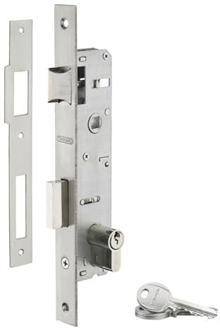 Boitier de Serrure Encastrable, Cylindre pour Menuiserie Métallique, Axe 25 mm, Bouts Carrés, Finition Zinguée, Sécurité Renforcée, Installation Facile, Haute Qualité, THIRARD