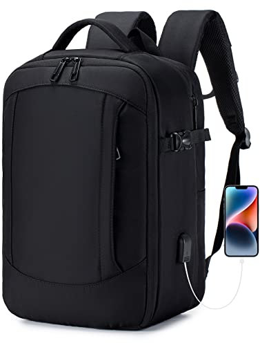 SUCIKORIO Zaino da Viaggio, Bagaglio a Mano, Espandibile, Porta PC 15,6 Pollici Impermeabile Oxford Borsa Lavoro Con Vano e Porta di Ricarica USB