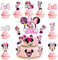 17 Stück Mouse Tortendeko, Maus Tortendeko Cartoon Kuchendeko Geburtstag Geburtstagsdeko Happy Birthday Tortenaufleger Minni Cake Topper Geburtstag Deko für Mädchen Jungen Kinder