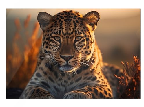 GRAZDesign Glasbild Gepard Wildnis Glasbilder Afrika Wandbilder aus Glas, Wanddeko Wohnzimmer, Küche, Flur, Büro - 100x50cm