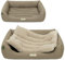 HOUND & NATURE | Öko Hundebett Luzern | Weich/Soft | Gr. XL für Große Hunde - Kuscheliges, Flauschiges Hundebett Waschbar mit Wende - Liegekissen (XL - 115x85 cm, Taupe)