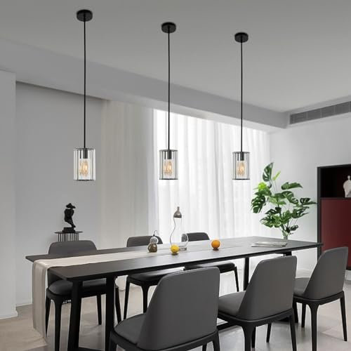 XUEMANSHOP Modern Eesstisch Pendelleuchte, 3-flammig Modern Kristall Kronleuchter mit Glas Lampenschirm, Lampenschirm Deckenlampe für Schlafzimmer, Badezimmer, Chorm