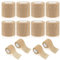 WuGU 12 Rollen Selbstklebender Verband, Haftbandage Selbstklebend, Elastische Binde, Selbsthaftende Bandage, Geeignet für Stretch Sportler, Handgelenk, Fingern, Pet (Beige 5 cm x 4,5 m)